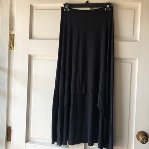 Mono B Black High and Low Maxi Skirt